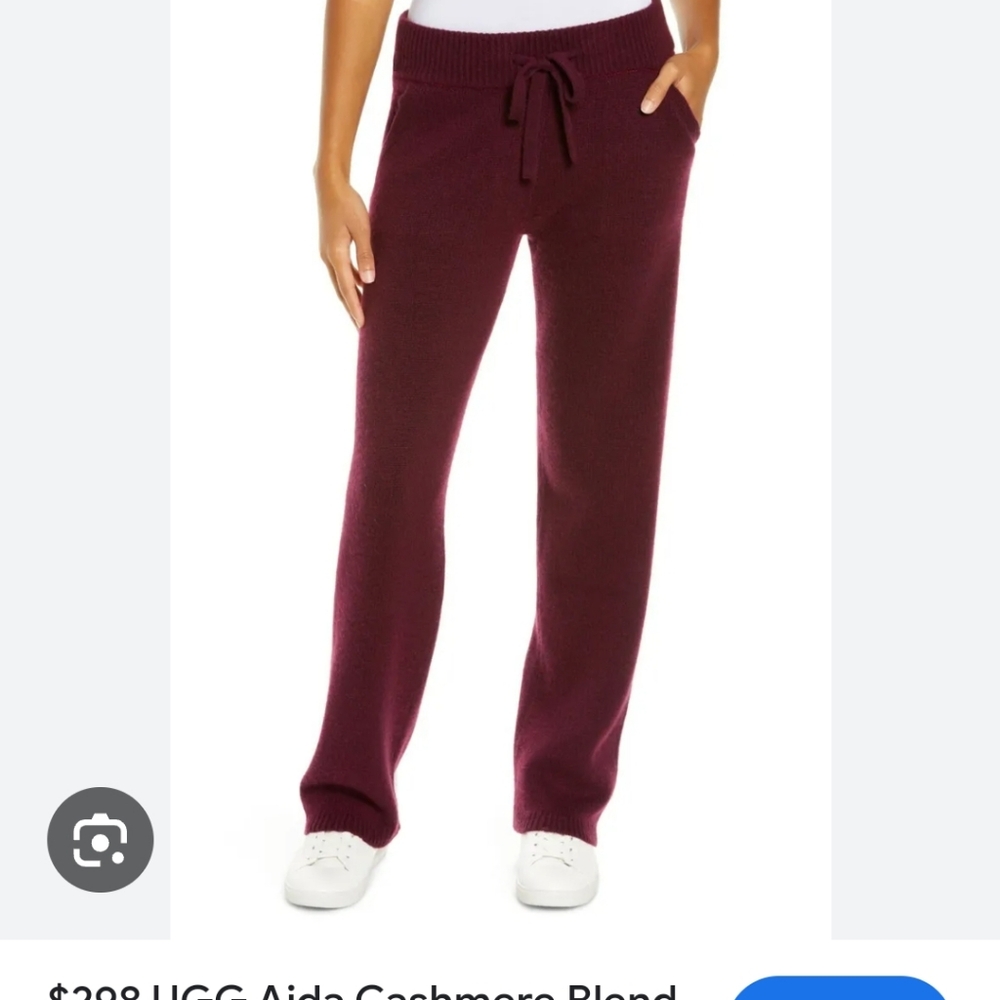 💕 - Ugg Aida Cashmere Wool Lounge Pants Burgundy Size XS-